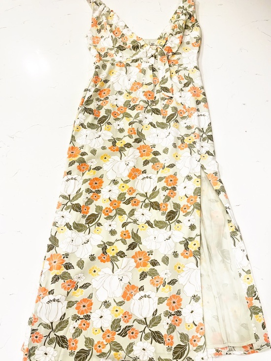 Abercrombie & Fitch Dresses & Skirts - Abercrombie & Fitch Floral Print Maxi Dress Linen Blend Slit Sundress Size M
